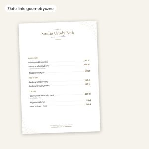 Cennik usług — szablon A4 i post na social media