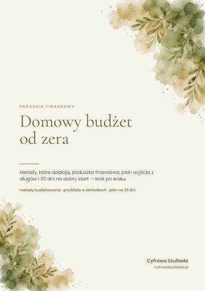 Domowy budżet od zera — poradnik z planem na 30 dni (e-book) — przykładowa strona