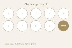 Karta lojalnościowa na pieczątki — szablon do druku — przykładowa strona