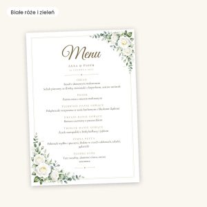 Menu weselne personalizowane (A4 i DL)