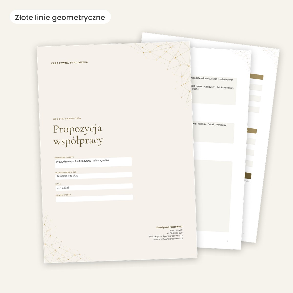 Oferta handlowa — szablon Word i edytowalny PDF
