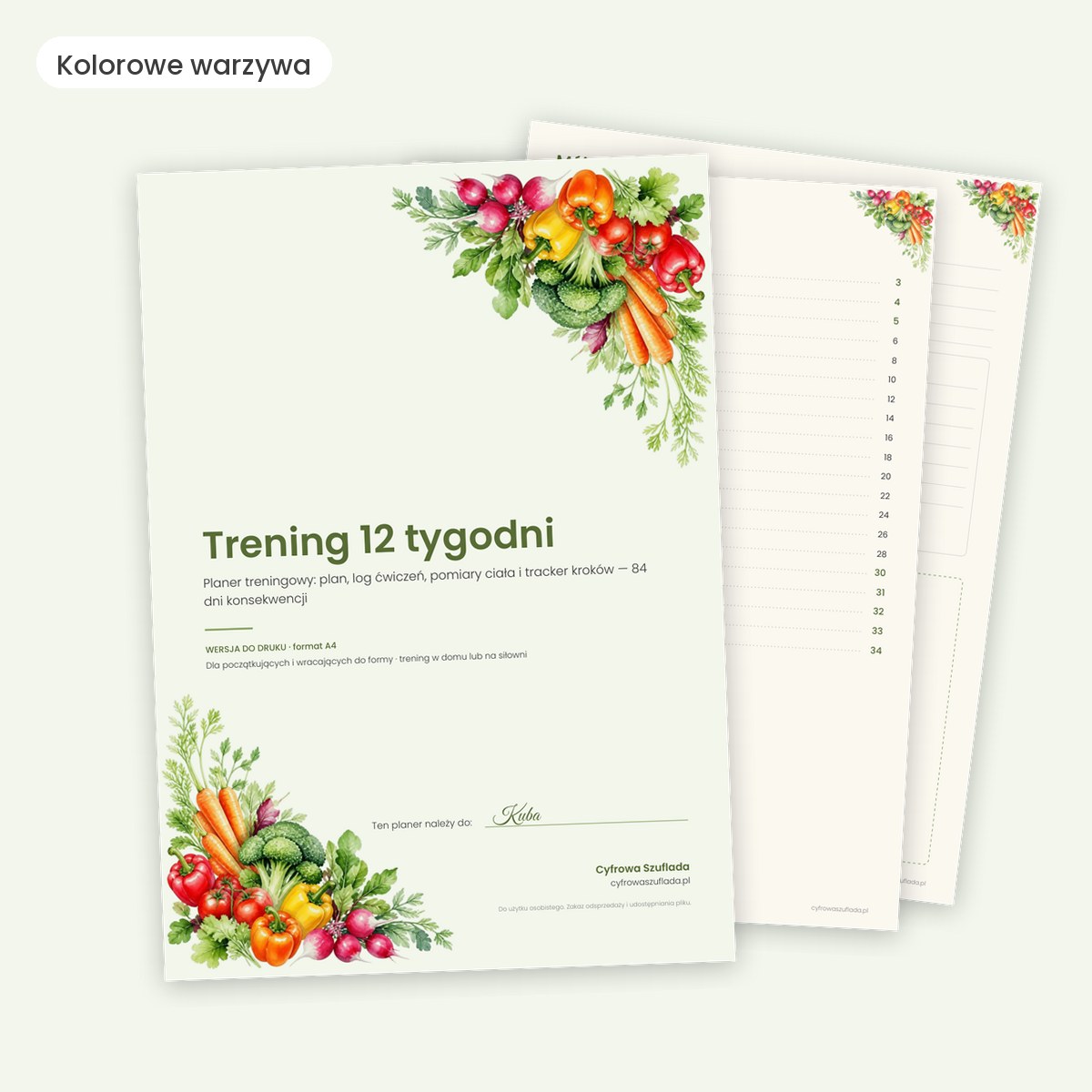 Planer treningowy 12 tygodni — przykładowy motyw